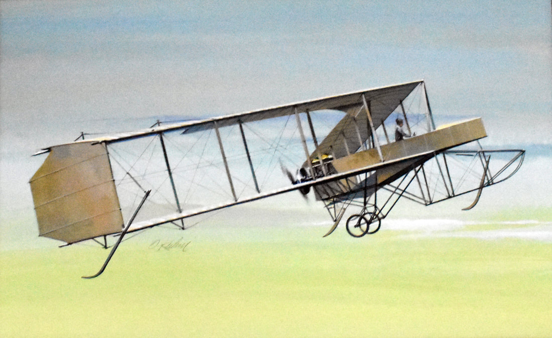 Otto Kuhni Artwork - Airplane Early Flight