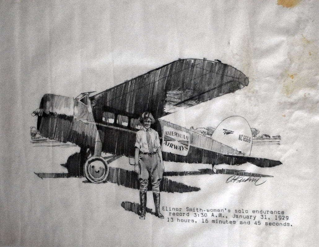 Otto Kuhni Artwork - Hand Drawings - Elenore Smith American Airways