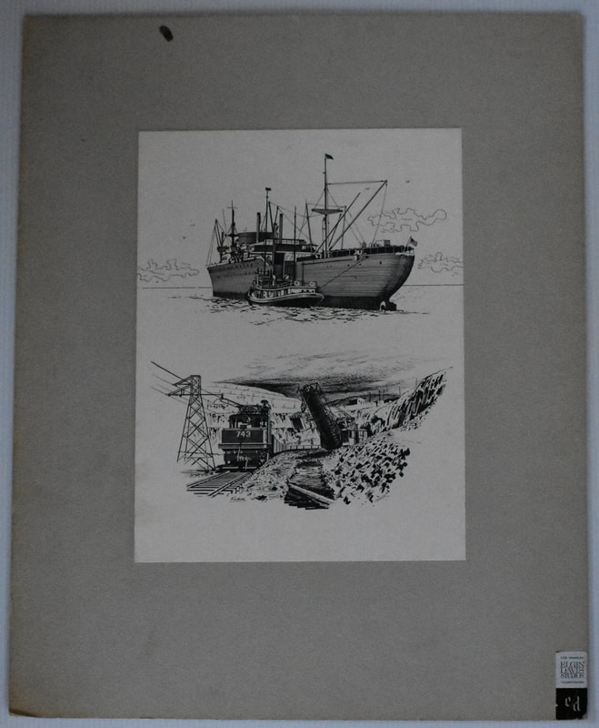 Otto Kuhni Artwork - Nautical & Train - Hand Drawing