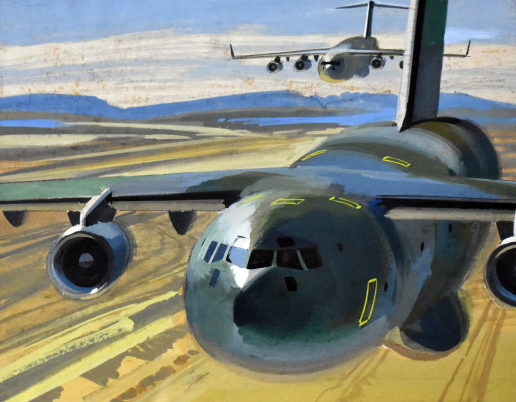 Otto Kuhni Artwork - Paintings - Two Military Planes
