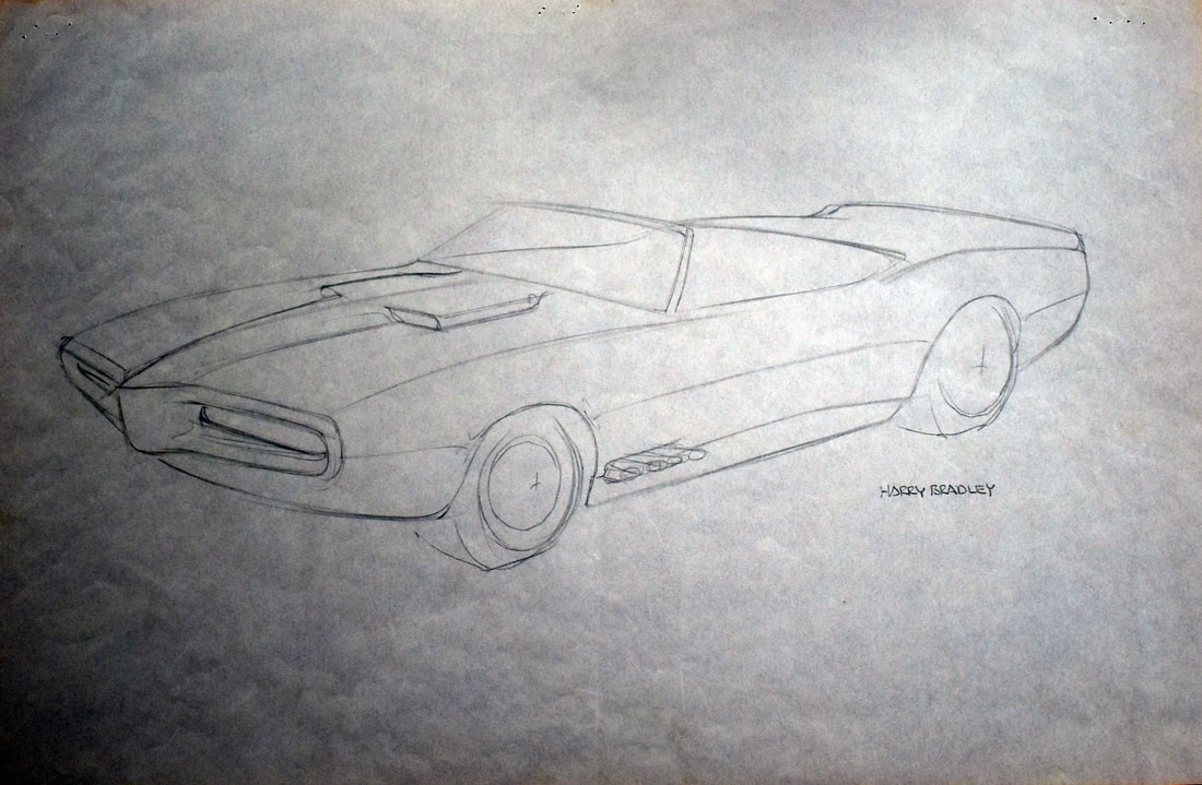 Original sketch used to create 1968 release cars