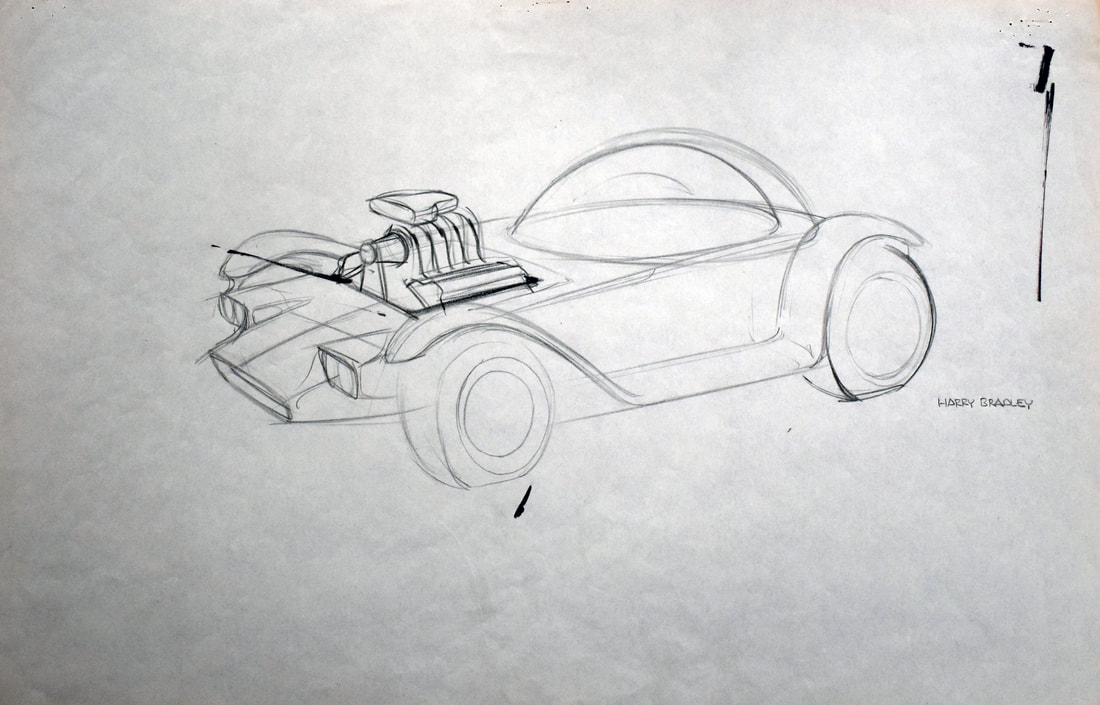 Original sketch used to create 1968 release cars