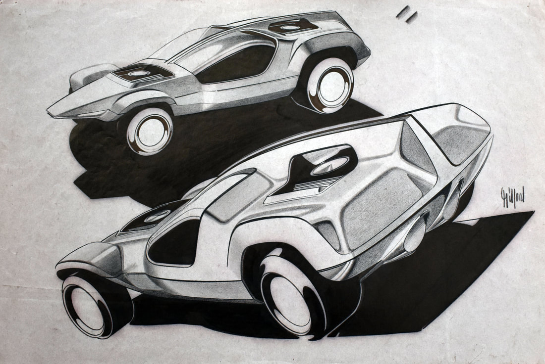 Ira Gilford Illustration -  Two Cars