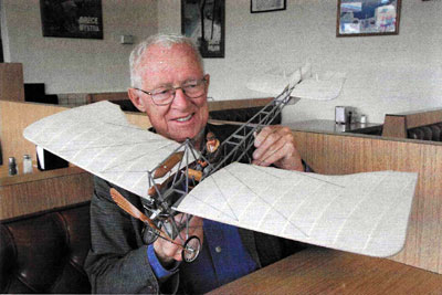 Otto Kuhni and one of his model planes