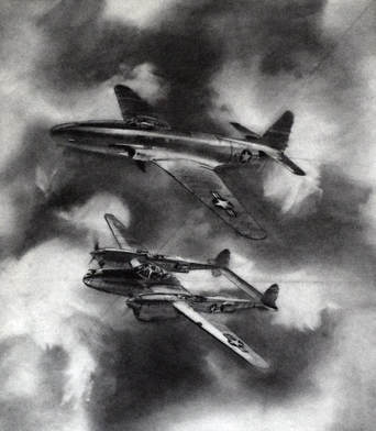 Otto Kuhni Artwork - Hand Drawings - Two Military Planes
