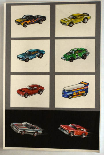 Otto Kuhni Artwork - Hot Wheels Early Commercial Works - Poster with Eight Cars