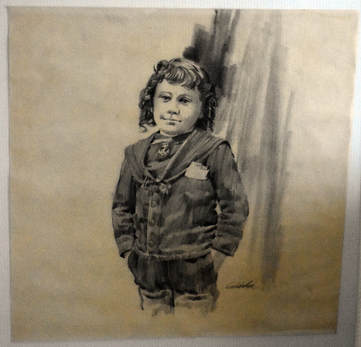 Otto Kuhni Artwork - Sketches - Young Child in a Suit