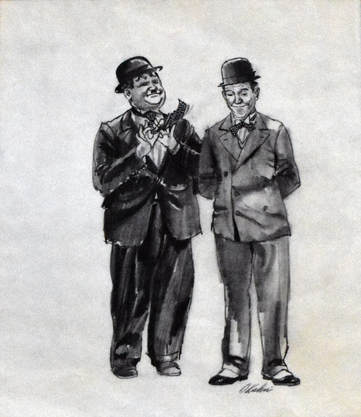 Otto Kuhni Artwork - Sketches - Abbott and Costello